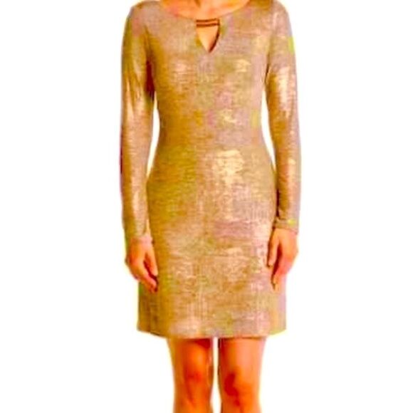 VINCE CAMUTO METALLIC JACQUARD SHEATH DRESS 6 NWT - Picture 6 of 15